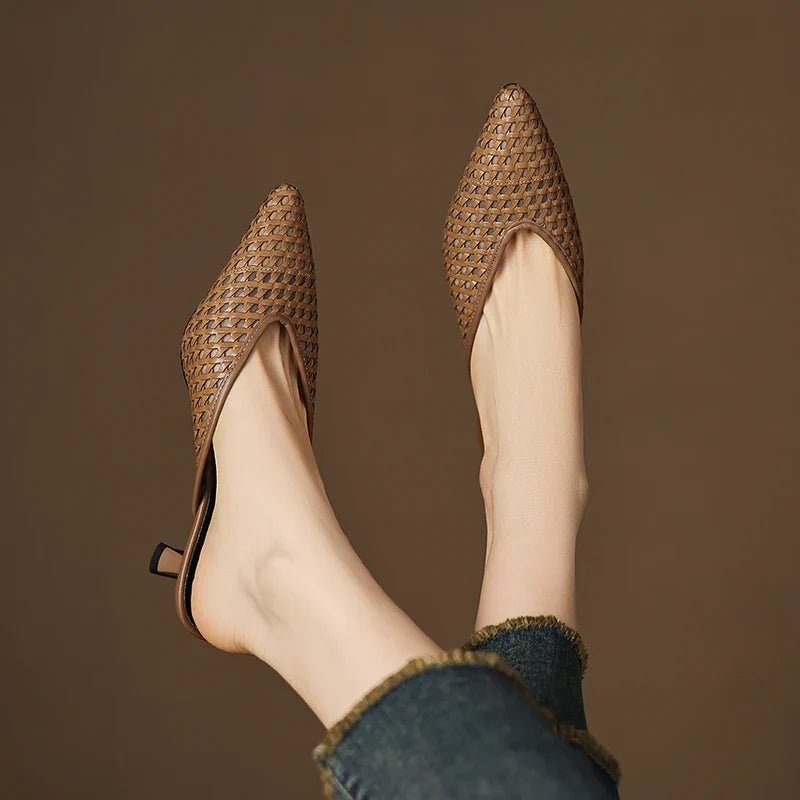 Olivia Genuine Leather Mules