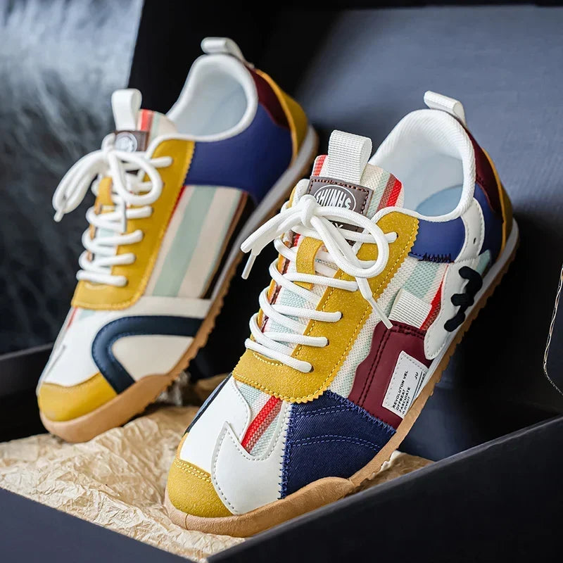 Gino | Men's Retro Sneakers with Color-Block Details