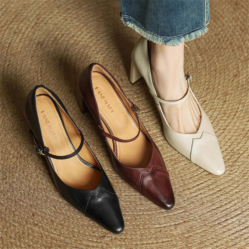 Emily Genuine Leather Heels