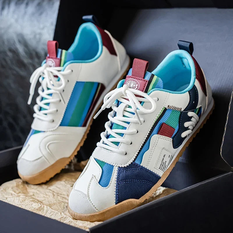 Gino | Men's Retro Sneakers with Color-Block Details