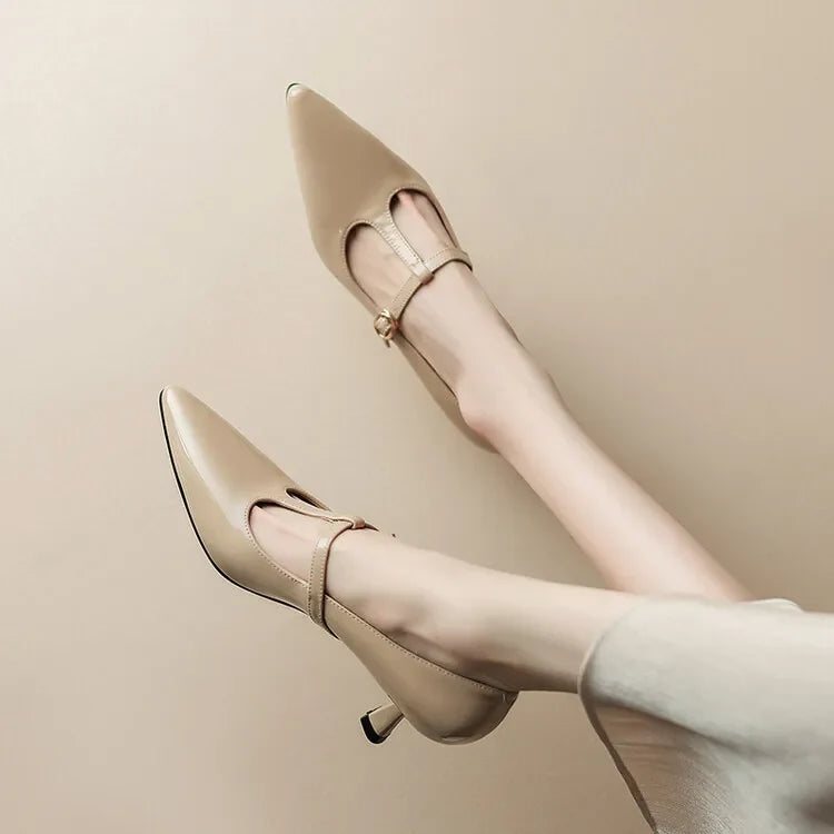 Ileen Genuine Leather Heels