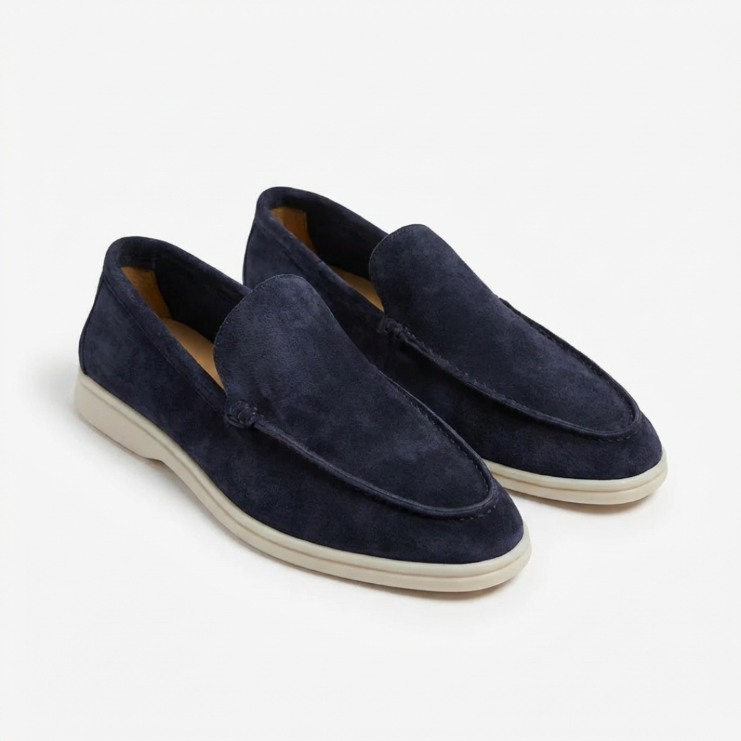 Men's Slip-On Loafers, Moc Stitching, Contrast Sole