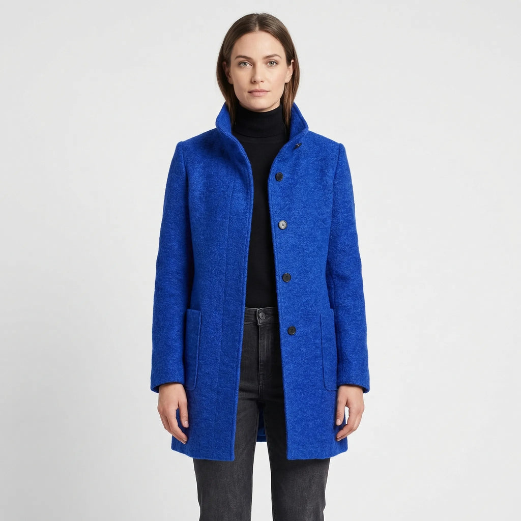 Women's Stand Collar Mid-Length Coat Single-Breasted