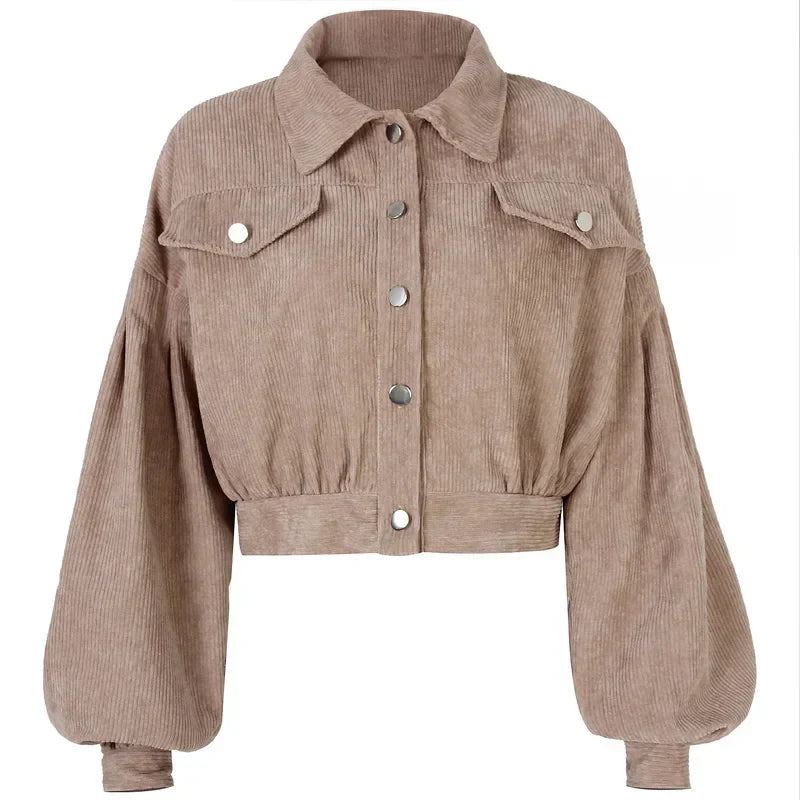 Stylish Corduroy Bomber Jacket for Women