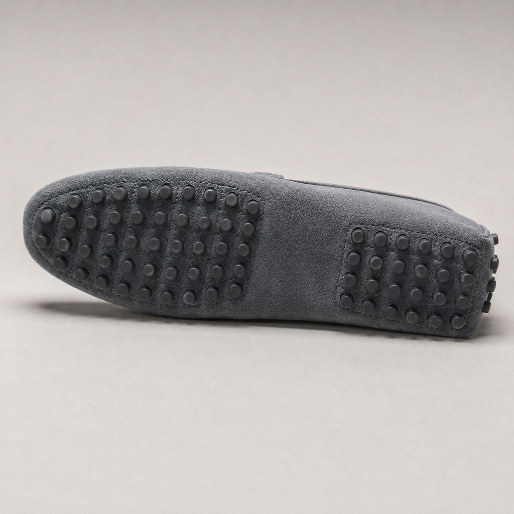 Hyeres Suede Penny Strap Driving Loafer