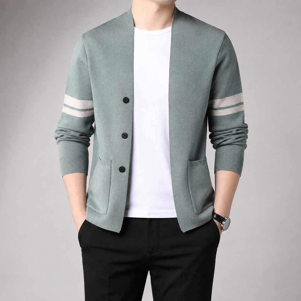 Biarritz Stripe Sleeve Knit Cardigan