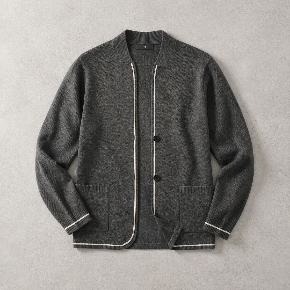 Honfleur Tipped Knit Cardigan Jacket