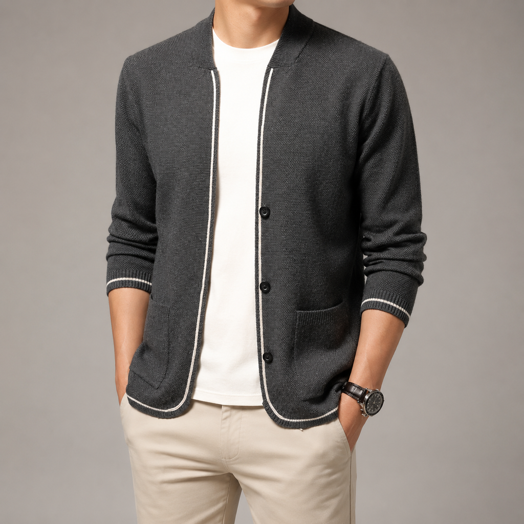 Honfleur Tipped Knit Cardigan Jacket