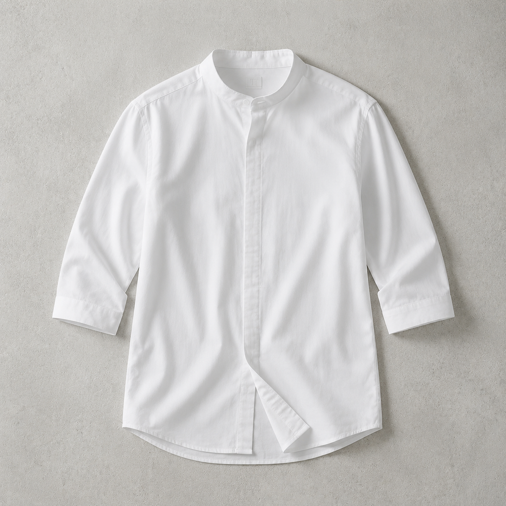 Tetbury Band Collar Half Sleeve Shirt
