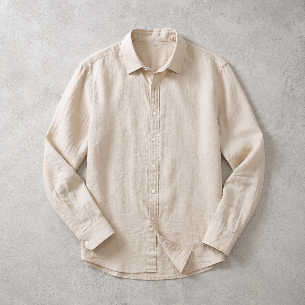 Oakham Cotton Linen Long Sleeve Shirt