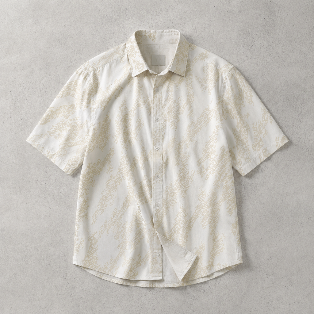 Woodstock Abstract Print Short Sleeve Shirt