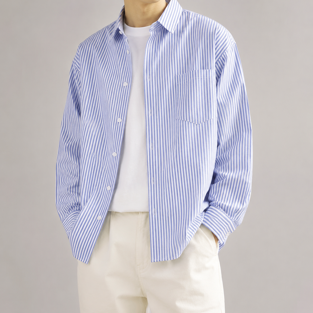 Ronda Striped Long Sleeve Overshirt