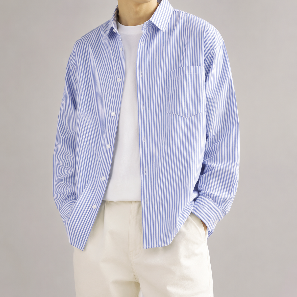 Ronda Striped Long Sleeve Overshirt