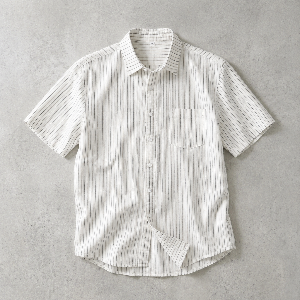 Cadiz Textured Stripe Short Sleeve Shirt