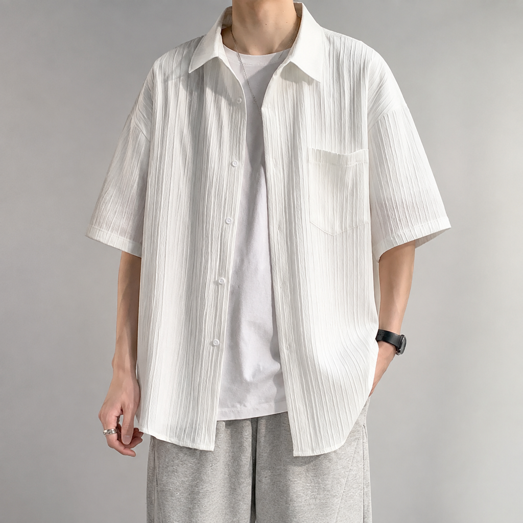 Girona Crinkle Texture Short Sleeve Shirt