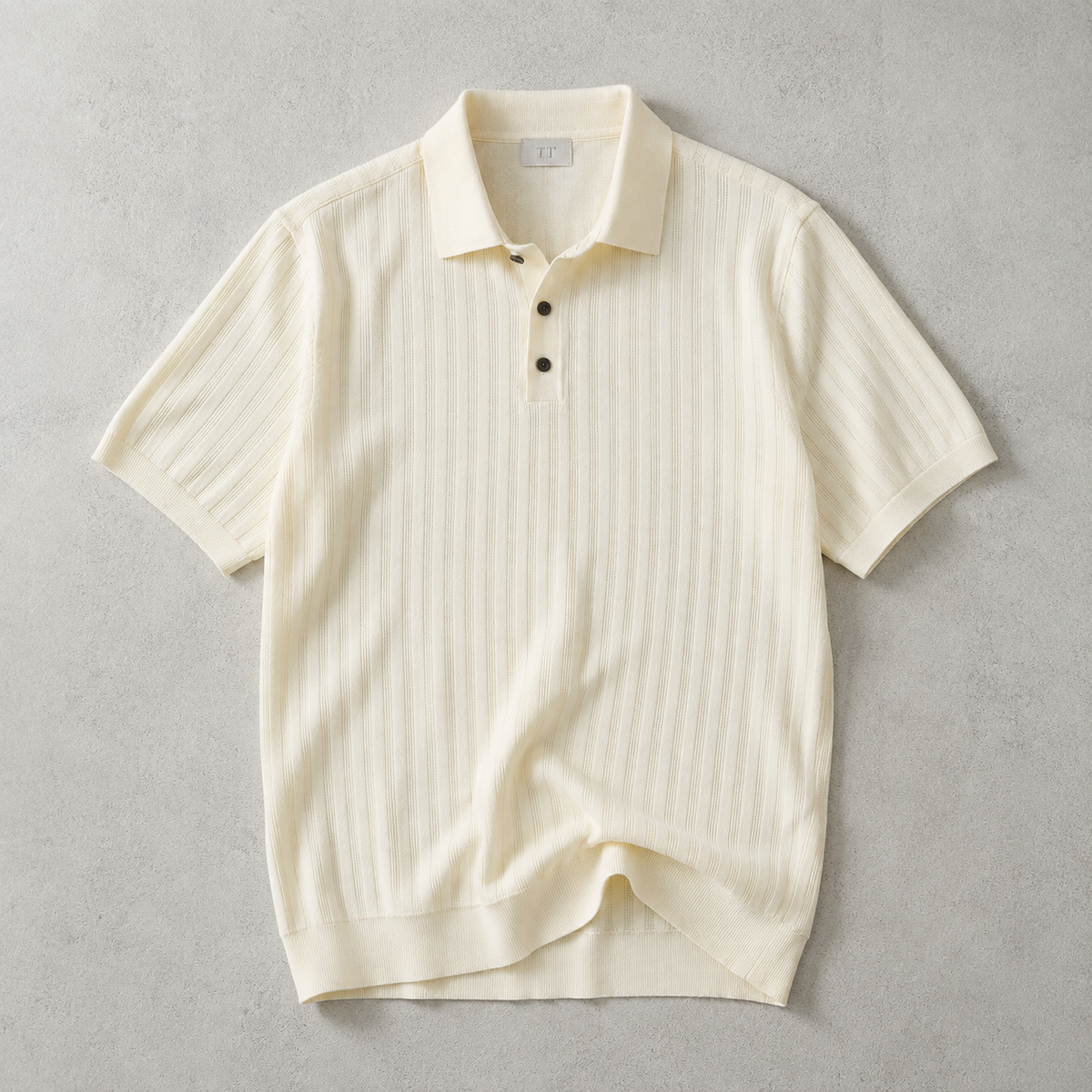 Cadaques Ribbed Knit Polo Shirt