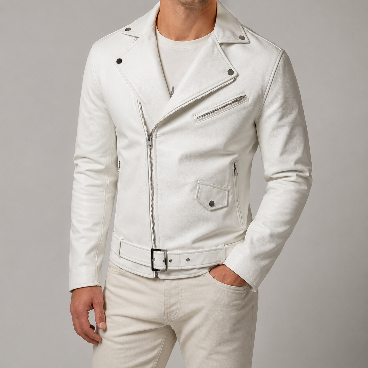 Cordoba Asymmetric Zip Faux Leather Moto Jacket