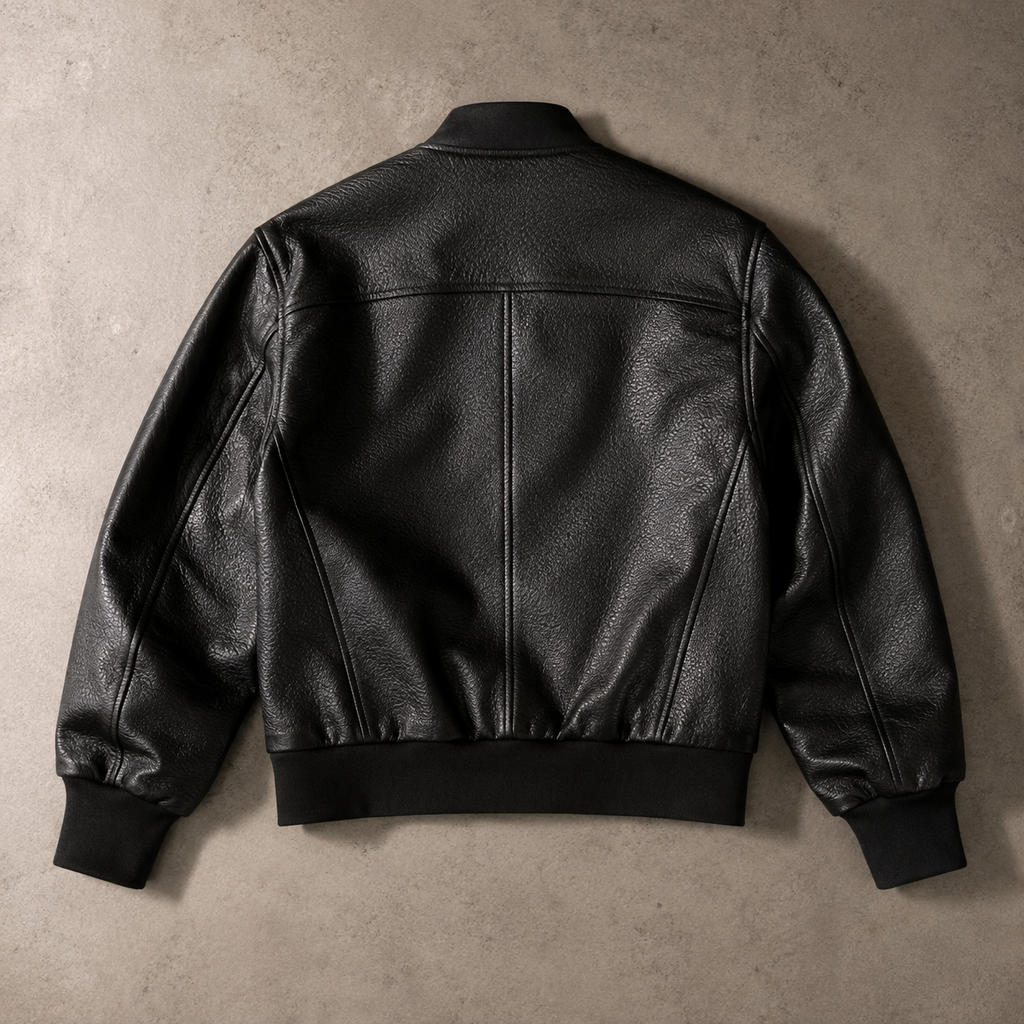Aveiro Cropped Faux Leather Bomber Jacket