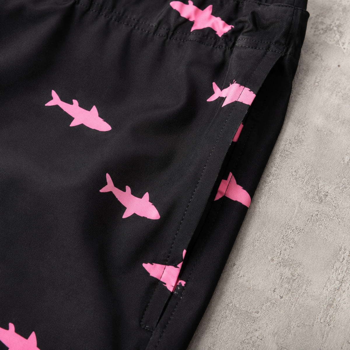 Trapani Shark Print Lined Swim Trunks