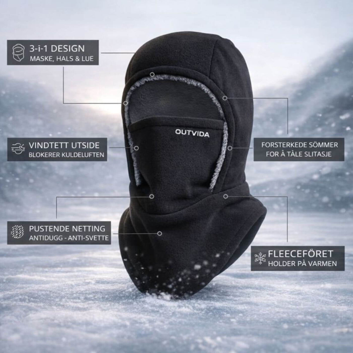 Unisex Balaclava Hood, Face Covering, Full Coverage