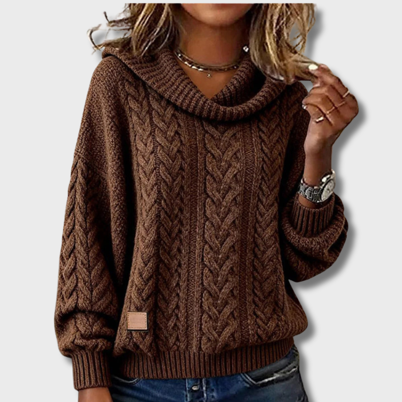 Solid Twisted Knit Sweater