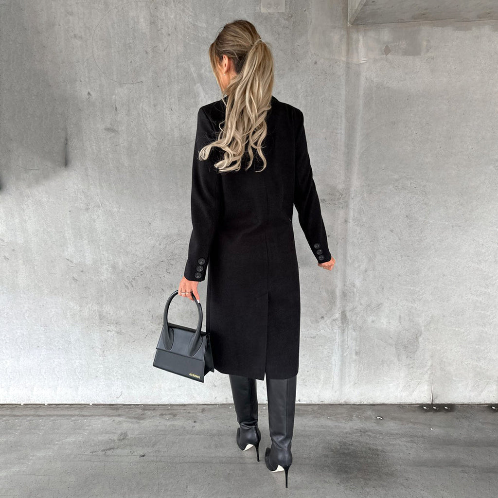 Women's Double-Breasted Trench Coat Long with Lapels