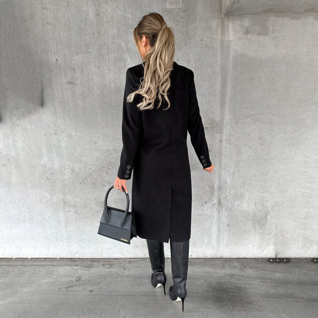Women's Double-Breasted Trench Coat Long with Lapels