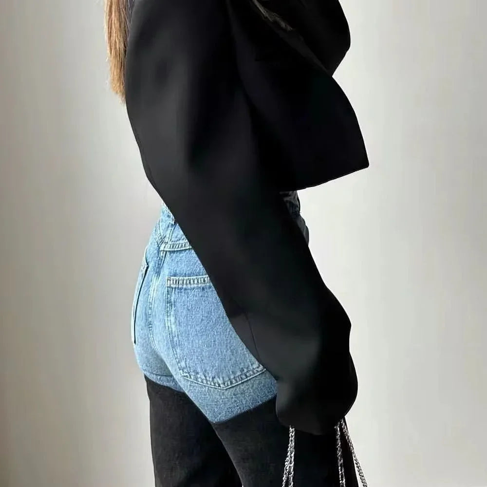 Women's Two-Tone High-Rise Straight-Leg Jeans