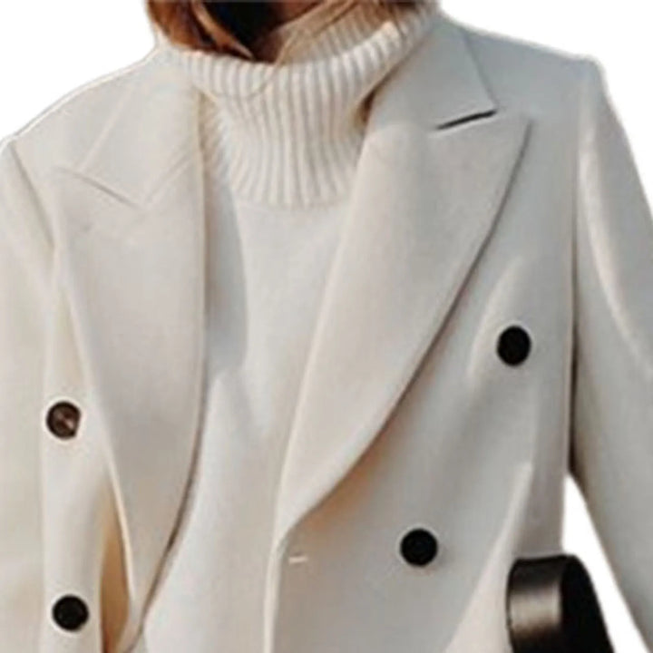 Women's Double-Breasted Blazer Coat with Notch Lapels