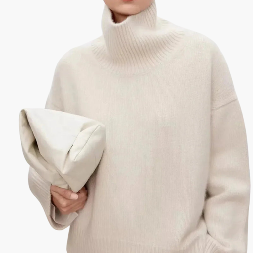 Women's Oversized High-Neck Sweater Relaxed Knit Layer