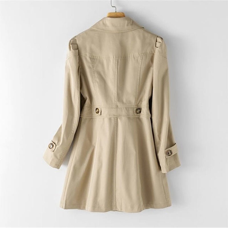Women's Trench Coat, Notched Lapels, Long Sleeves
