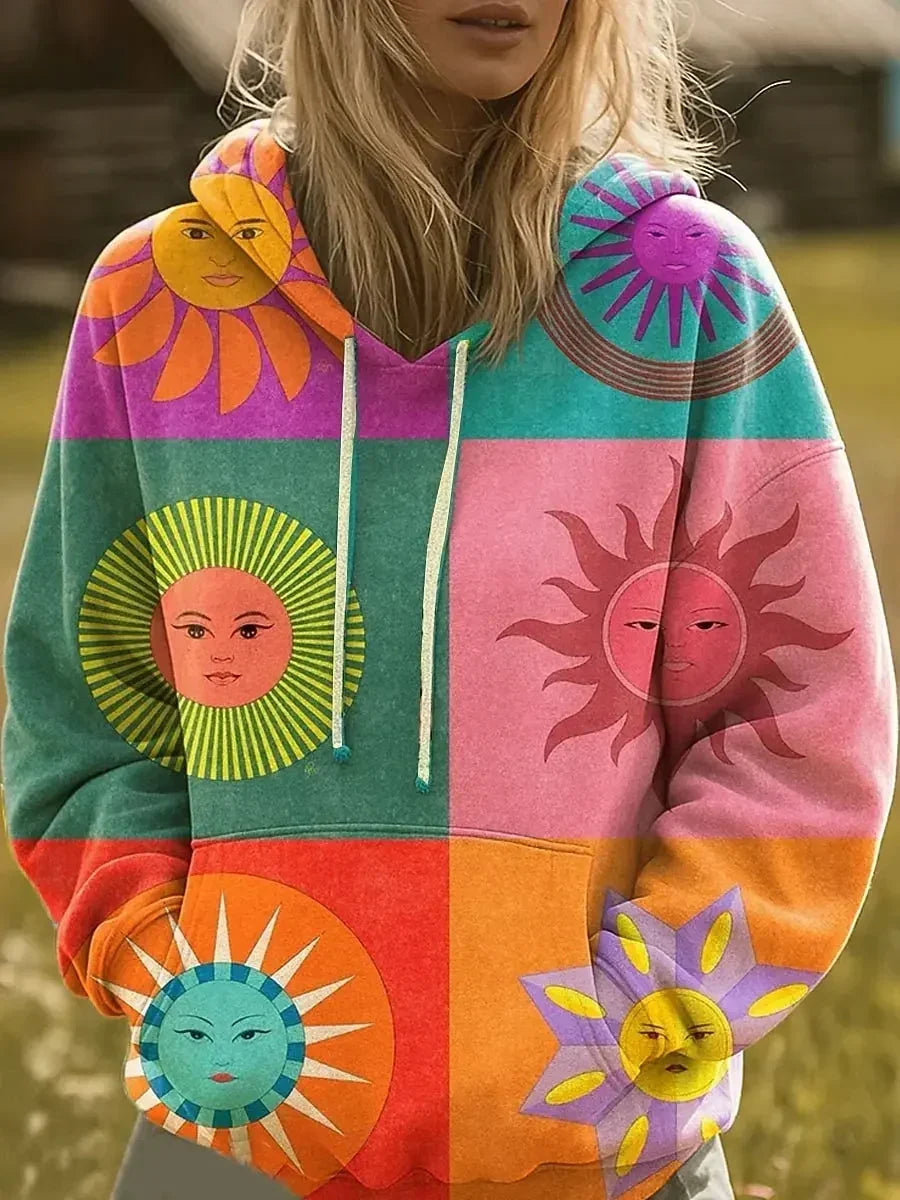 Women's Artful Sunburst Graphic Hoodie