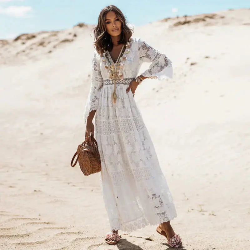 Women's Artistic Long-Sleeved  Dress – Stylish & Comfortable