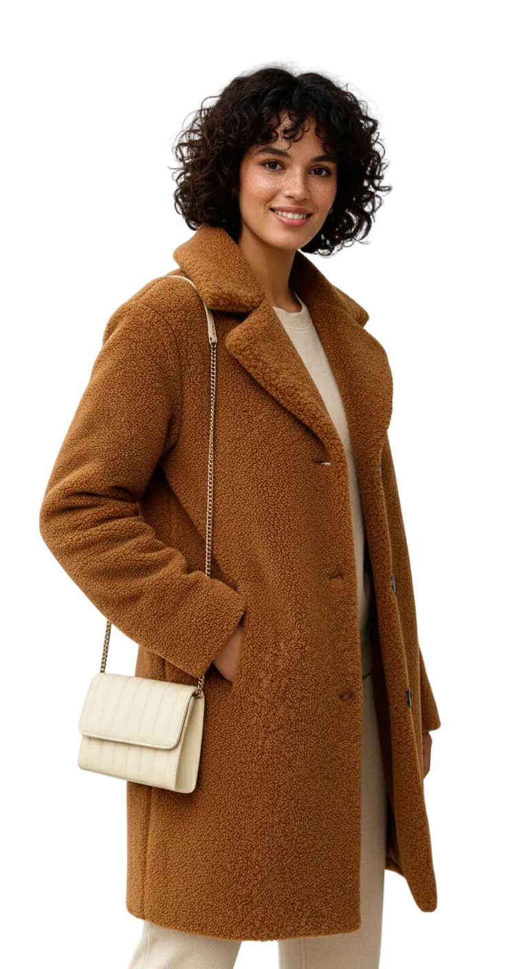 Women's Boucle Wool-Blend Coat