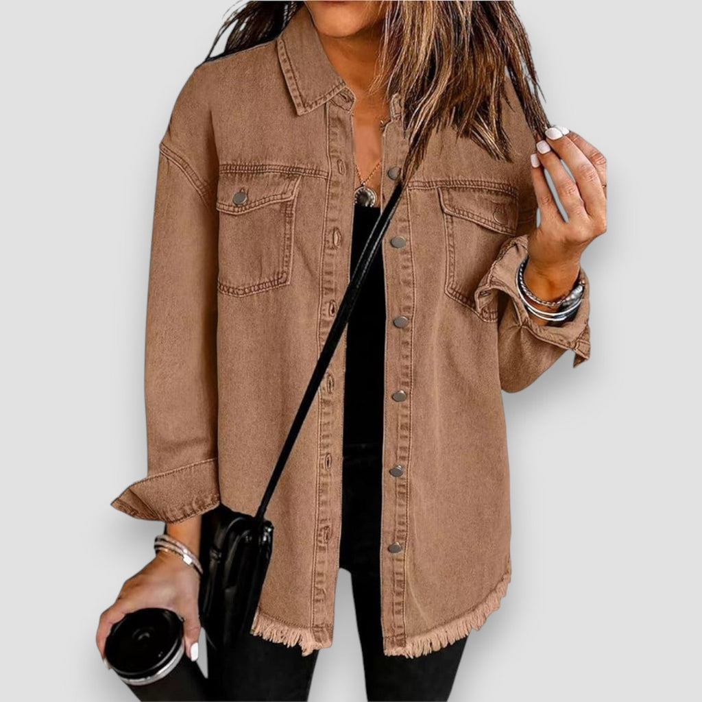 Women's Button Front Overshirt Jacket