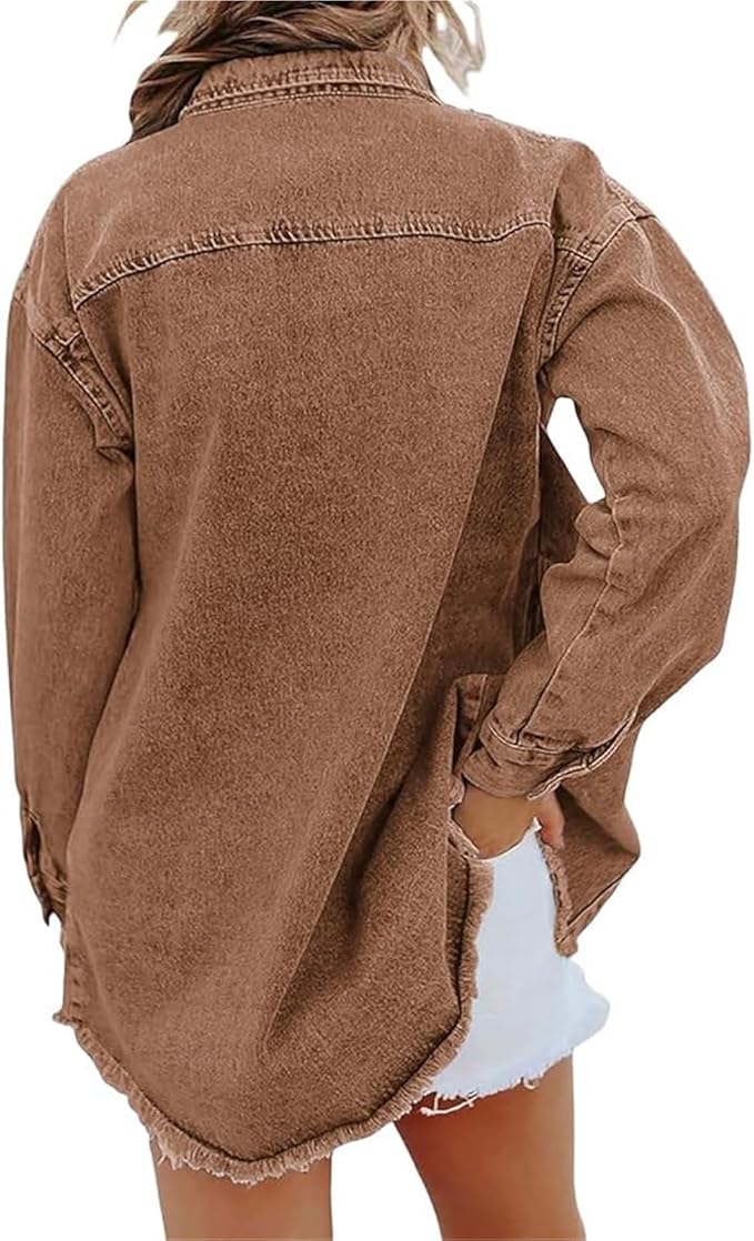 Women's Button Front Overshirt Jacket