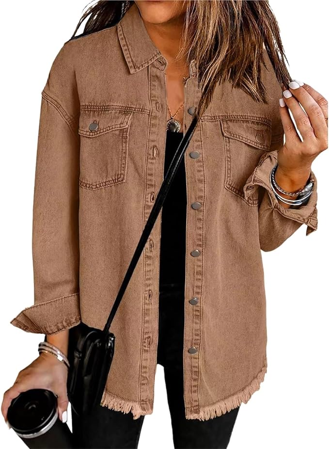 Women's Button Front Overshirt Jacket