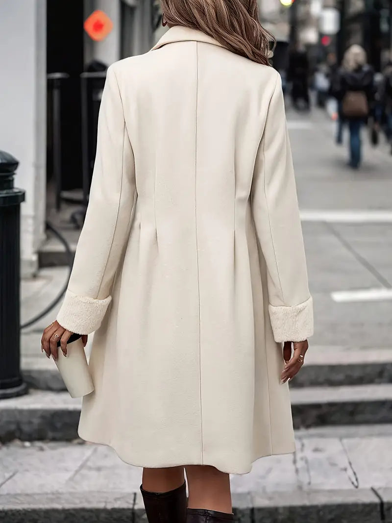 Women's Classic Double-Breasted Belted Overcoat