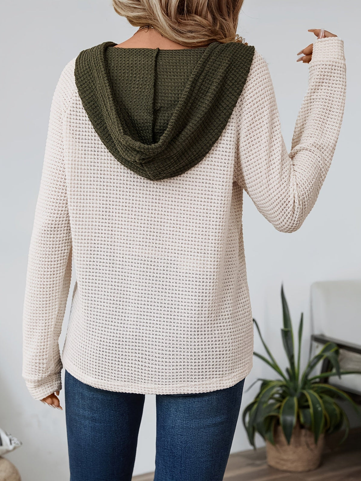 Women's Cozy Waffle-Knit Hoodie