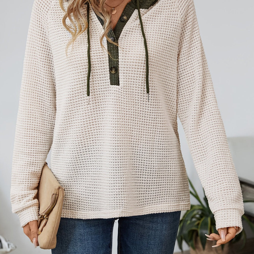 Women's Cozy Waffle-Knit Hoodie