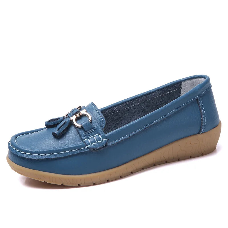 Women's Genuine Leather Tassel Moccasins