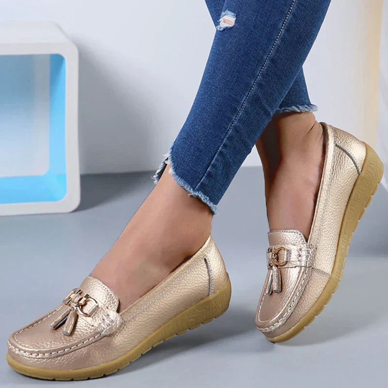 Women's Genuine Leather Tassel Moccasins