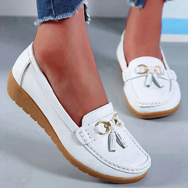 Women's Genuine Leather Tassel Moccasins