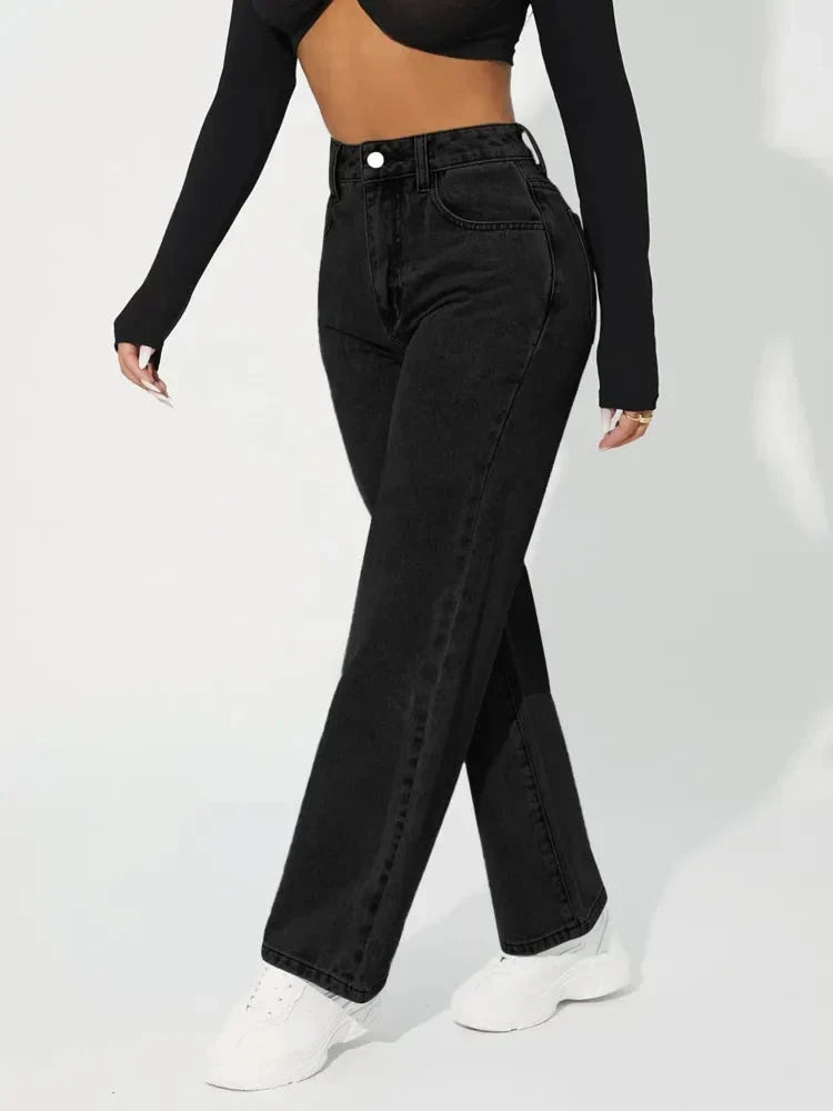 Women's High Waisted Straight Leg Jeans
