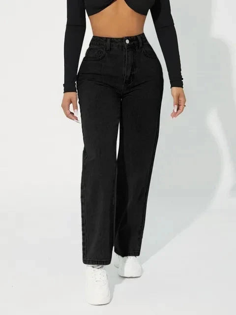 Women's High Waisted Straight Leg Jeans