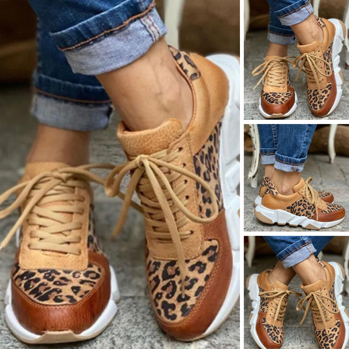 Women's Leopard Print Orthopedic Sneakers