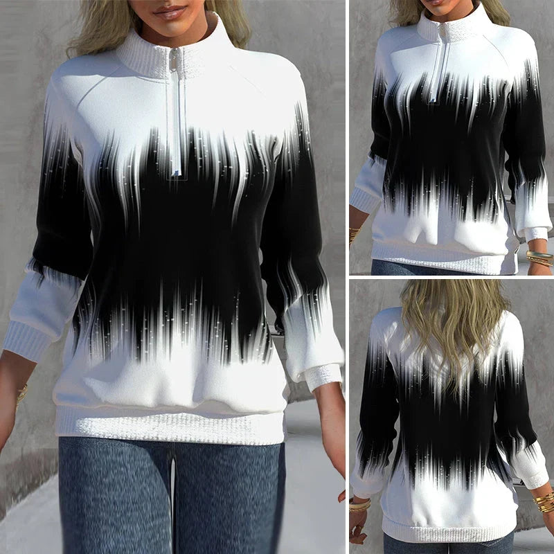 Women's Long Sleeve Half Zip Sweatshirt