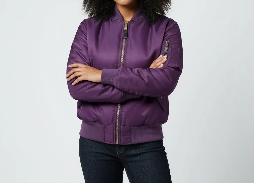 Women's Nylon Zip Pocket MA-1 Bomber Starter Jacket