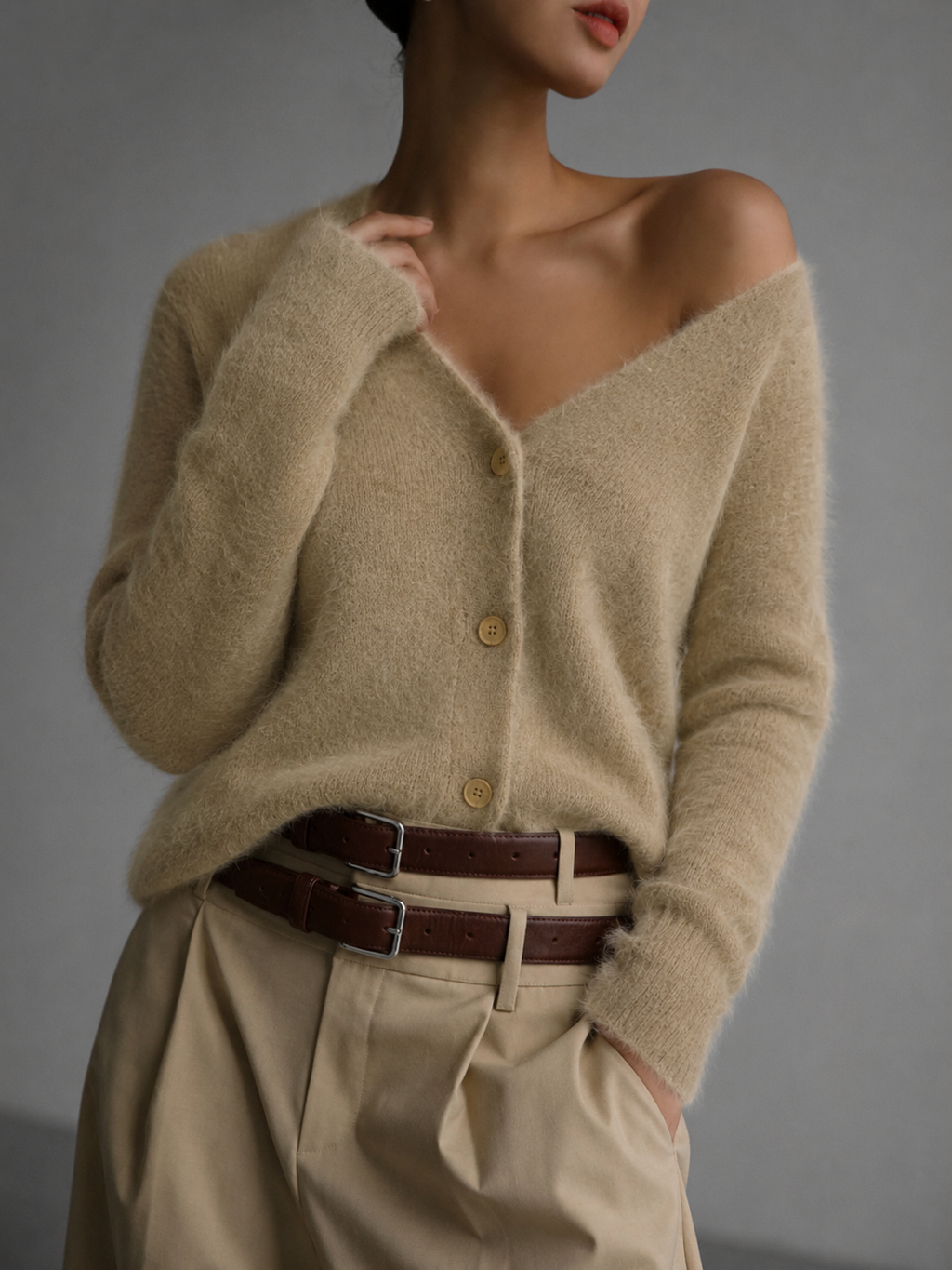 Women's Oversized Button-Up Cardigan