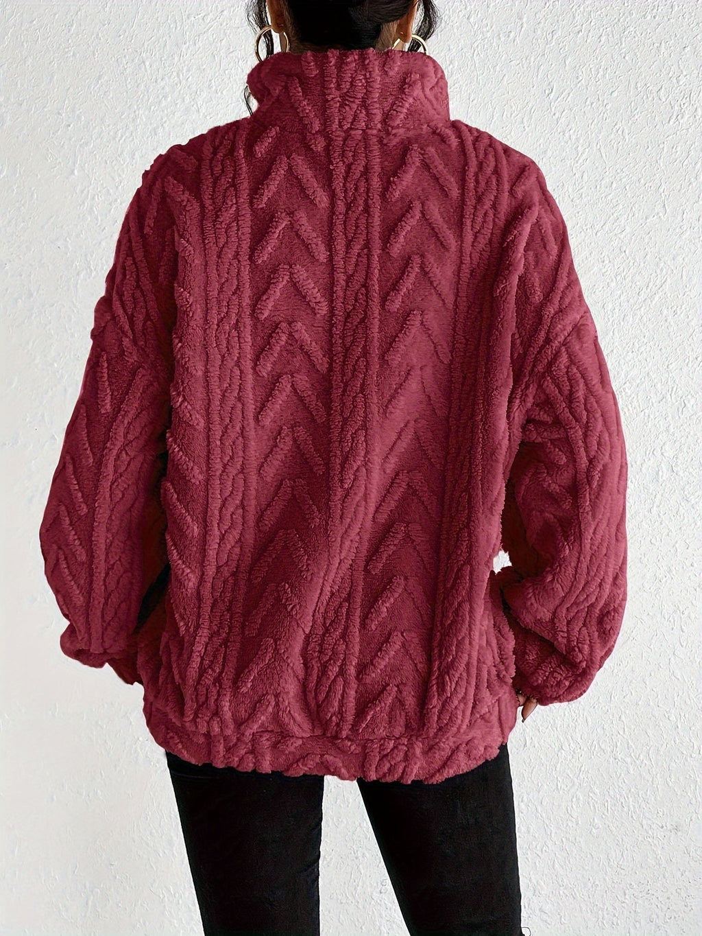 Women's Oversized Cable-Knit Composed Sweater
